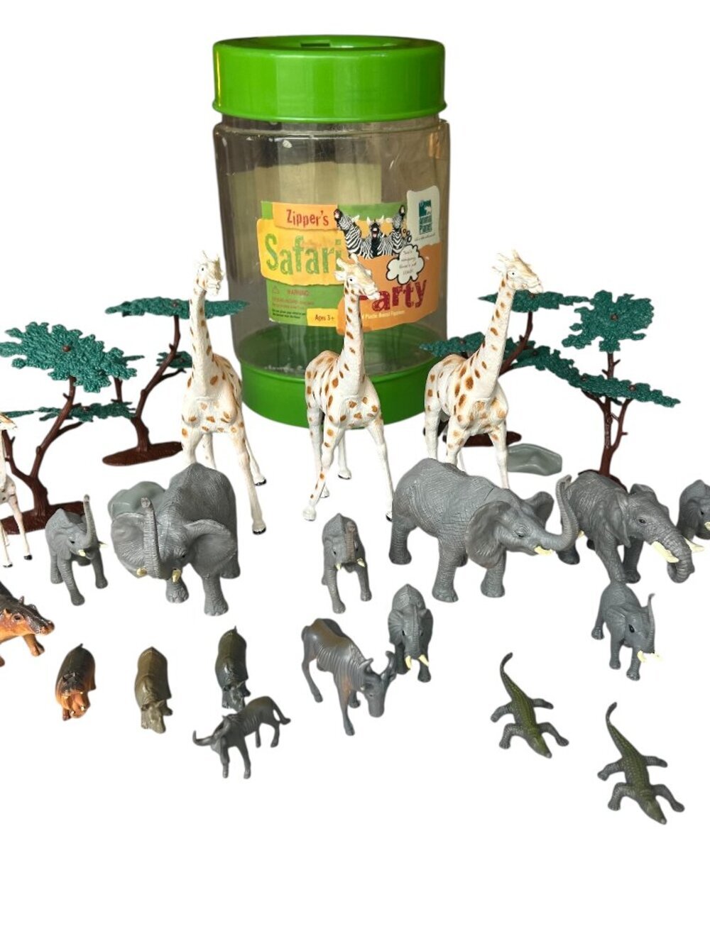 Vintage 2000 Animal Planet "Zipper's Safari Party" Animals Elephants with Tub